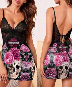 Harley Davidson Lace Back Strap Slip Dress 3D Design Sizes S - 3XL NABD02