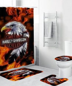 Harley Davidson Motorcycle Bathroom Decor Set NABB23