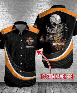 Harley Davidson Custom Name Button Shirt Design 3D Full Printed Sizes S - 5XL NAOA311
