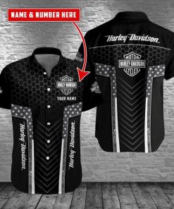 Harley Davidson Custom Name Button Shirt Design 3D Full Printed Sizes S - 5XL NAOA312