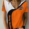 Harley Davidson Motorcycle Women V-neck T-shirt NABD146