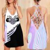 Harley Davidson Motorcycle Criss-Cross Open Back Dress NABC01