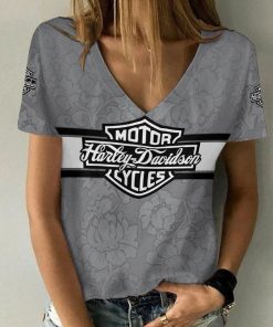 Harley Davidson Motorcycle Women V-neck T-shirt NABD152