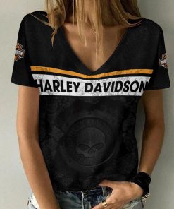 Harley Davidson Motorcycle Women V-neck T-shirt NABD68