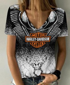 Harley Davidson Motorcycle Women V-neck T-shirt NABD475