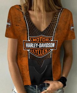 Harley Davidson Motorcycle Women V-neck T-shirt NABD489