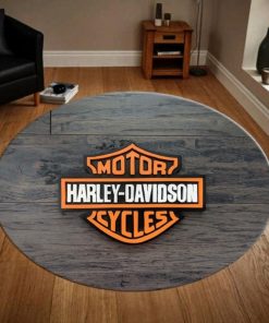 Harley Davidson Motorcycle Round Rug NABB89