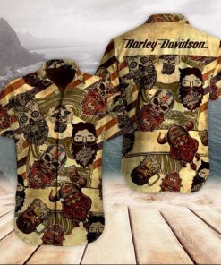 Harley Davidson Button Shirt Design 3D Full Printed Sizes S - 5XL NABB177