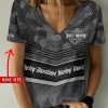 Harley Davidson Motorcycle Custom Name Women V-neck T-shirt NABD134