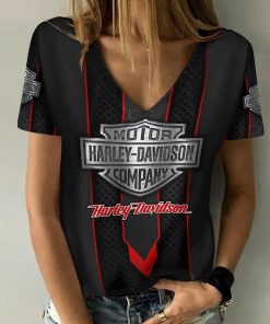 Harley Davidson Motorcycle Women V-neck T-shirt NABD485