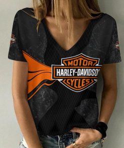 Harley Davidson Motorcycle Women V-neck T-shirt NABD110