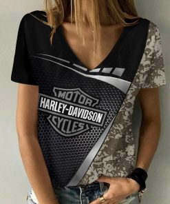 Harley Davidson Motorcycle Women V-neck T-shirt NABD480