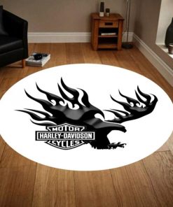 Harley Davidson Motorcycle Round Rug NABB90