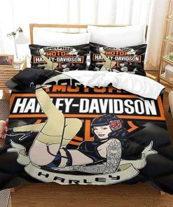 Harley Davidson Bedding Set Cover Design 3D - NABD517
