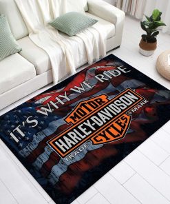Harley Davidson Motorcycle It's Why We Ride Rug Home Floor Decor NALA20