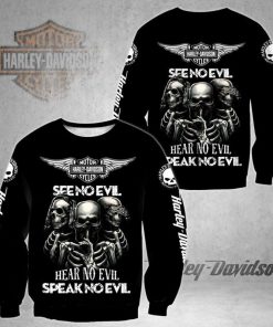 Harley Davidson See No Evil Hear No Evil Sweatshirt Design 3D Full Printed Sizes S - 5XL - NAQA557K
