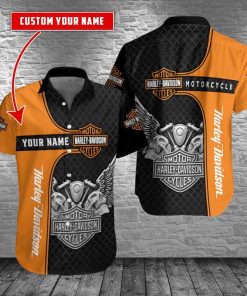 Harley Davidson Custom Name Button Shirt Design 3D Full Printed Sizes S - 5XL NAOA235