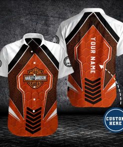 Harley Davidson Custom Name Button Shirt Design 3D Full Printed Sizes S - 5XL NASA373