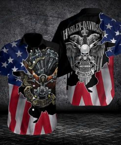 Harley Davidson Button Shirt Design 3D Full Printed Sizes S - 5XL NASA372