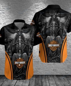 Harley Davidson Button Shirt Design 3D Full Printed Sizes S - 5XL NASA375