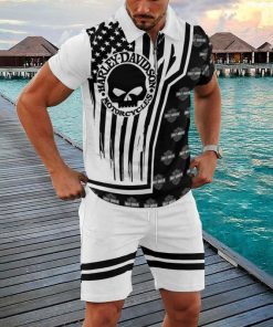 Harley Davidson Zipped Polo Shirt and Short Set NAJA100