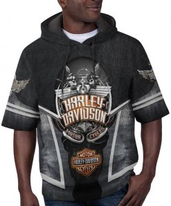 Harley Davidson Motorcycle Short Sleeve Hoodie NMAR88
