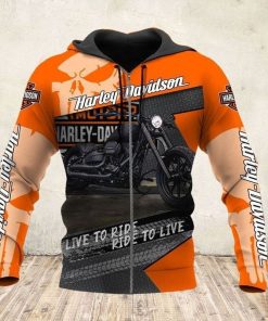 Harley Davidson Live To Ride Ride to Live Zip Hoodie Design 3D Full Printed Sizes S - 5XL - NMQI21D