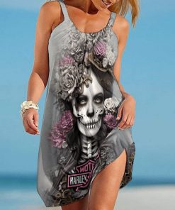 Harley Davidson Beach Dress Design 3D Full Printed Size S - 5XL-NANA440