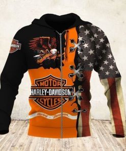 Harley Davidson Zip Hoodie Design 3D Full Printed Sizes S - 5XL - NAXA334S