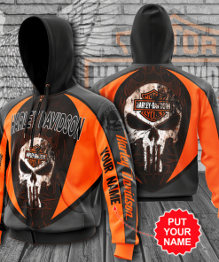 Harley Davidson Custom Name Zip Hoodie Design 3D Full Printed Sizes S - 5XL - NMHN101D