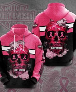 Harley Davidson Breast Cancer Awareness Hoodie Design 3D Full Printed Sizes S - 5XL - NAXA336