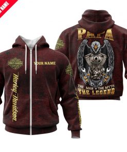 Harley Davidson Custom Name Zip Hoodie Design 3D Full Printed Sizes S - 5XL - NMHN094D
