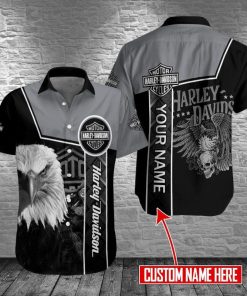 Harley Davidson Custom Name Button Shirt Design 3D Full Printed Sizes S - 5XL NAXA319