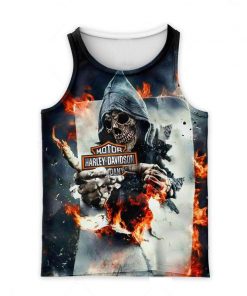 Harley Davidson Tank Top Design 3D Full Printed Sizes S - 5XL - NAXA351T