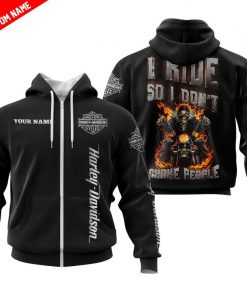Harley Davidson Custom Name Zip Hoodie Design 3D Full Printed Sizes S - 5XL - NMHN095D