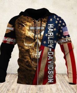 Harley Davidson Zip Hoodie Design 3D Full Printed Sizes S - 5XL - NARA606D