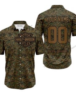 Harley Davidson Custom Name And Number Button Shirt Design 3D Full Printed Sizes S - 5XL NMB067
