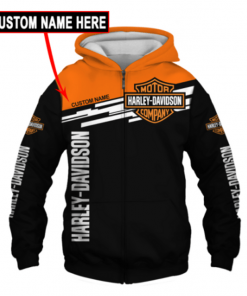 Harley Davidson Custom Name Zip Hoodie Design 3D Full Printed Sizes S - 5XL - TLYA101H