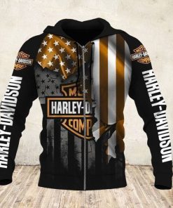 Harley Davidson Zip Hoodie Design 3D Full Printed Sizes S - 5XL - NAXA333S