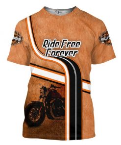 Harley Davidson Ride Free Forever T-Shirt Design 3D Full Printed Sizes S - 5XL - NMAR272A