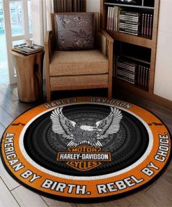 Harley Davidson Motorcycle Round Rug NAXA278
