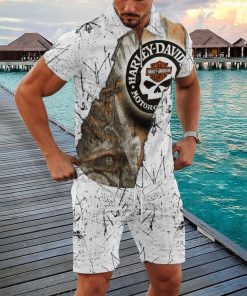 Harley Davidson Zipped Polo Shirt and Short Set NAJA320