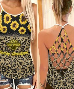 Harley Davidson CRISS CROSS OPEN BACK CAMISOLE TANK TOP DESIGN 3D SIZE S - 5XL -NASA248